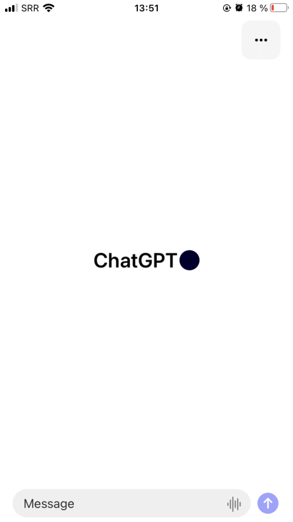 Application Chat GPT - interface