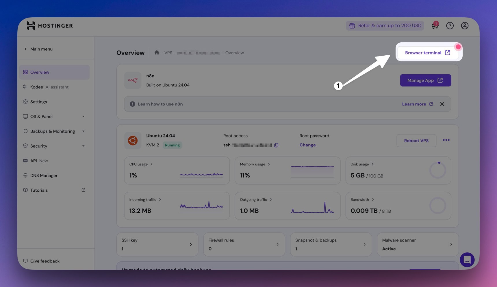 mettre à jour n8n sur le VPS hostinger